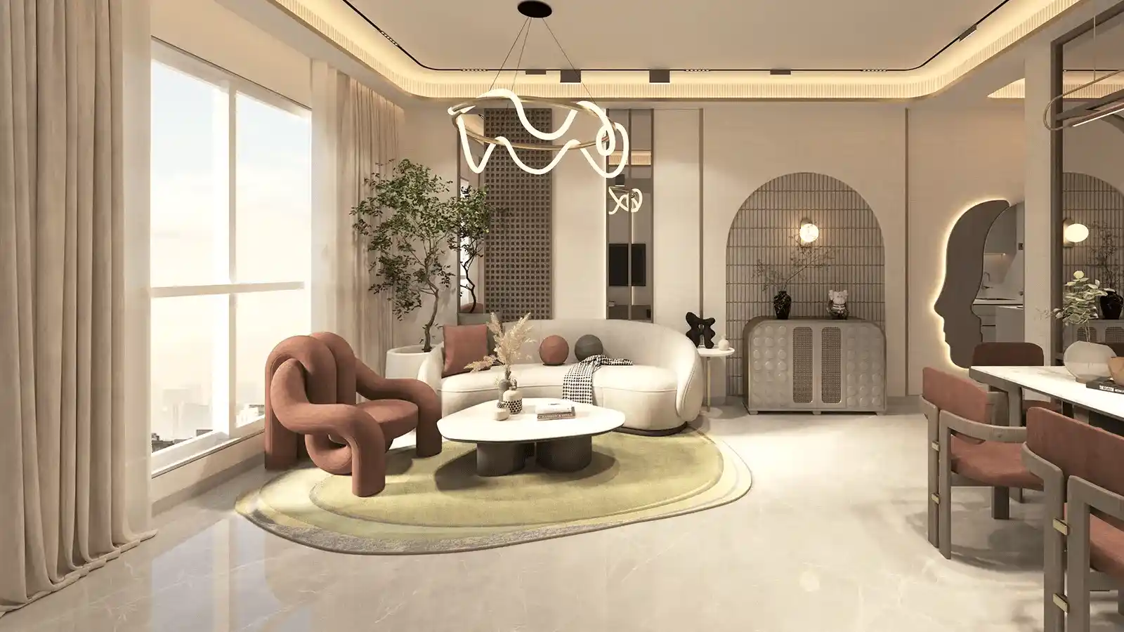 Spacious living room interior at Akshita Kukatpally Hyderabad