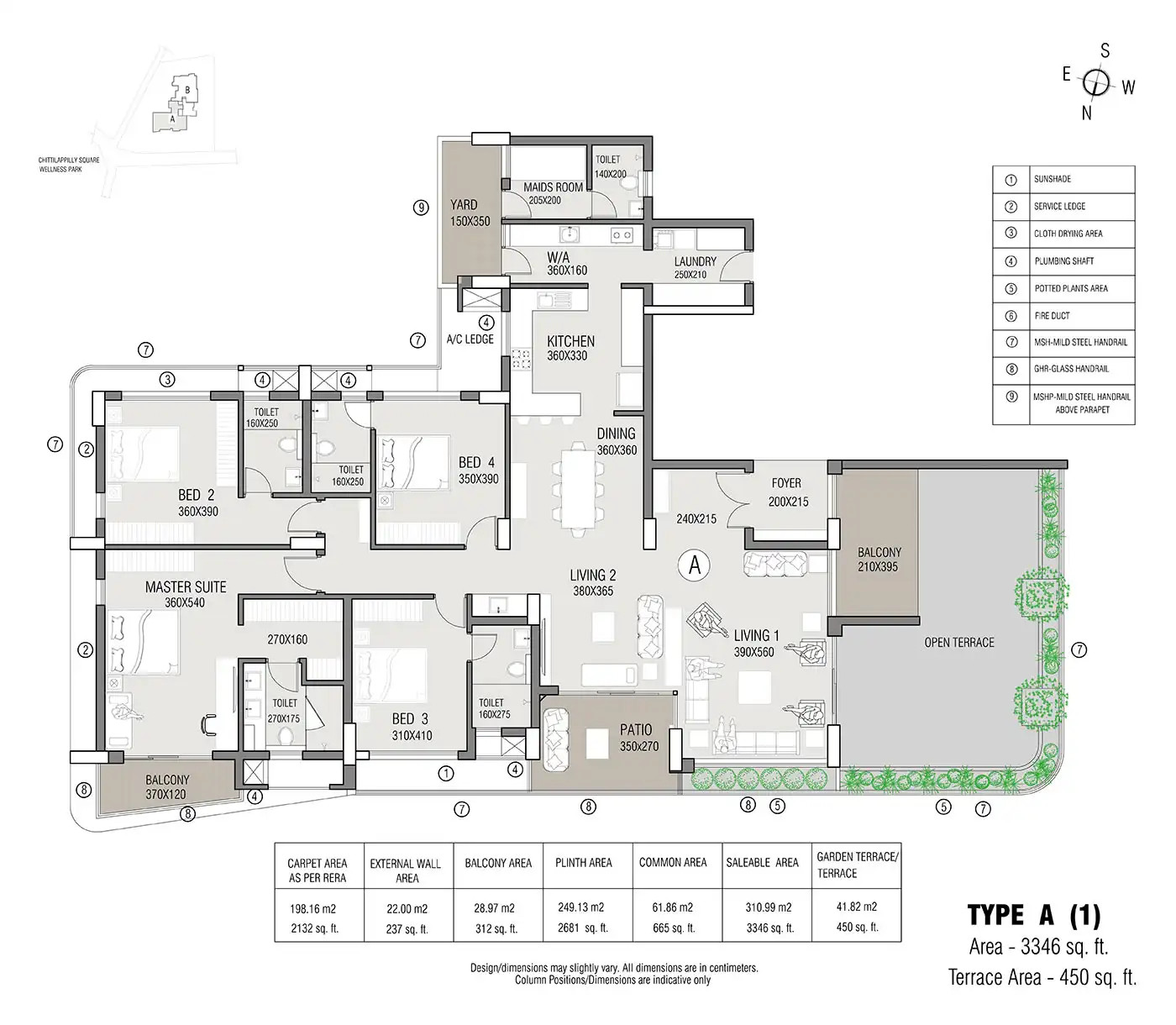 Premium 4 BHK layout at Brigade Chiraan Fort