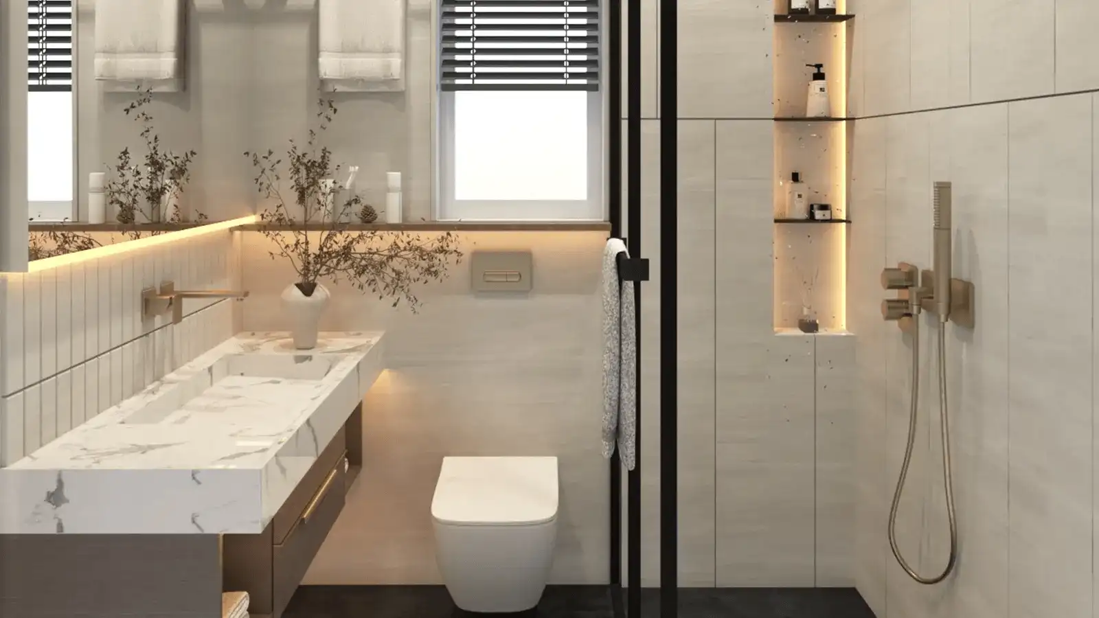Luxury bathroom with premium fittings in Kokapet-Narsingi