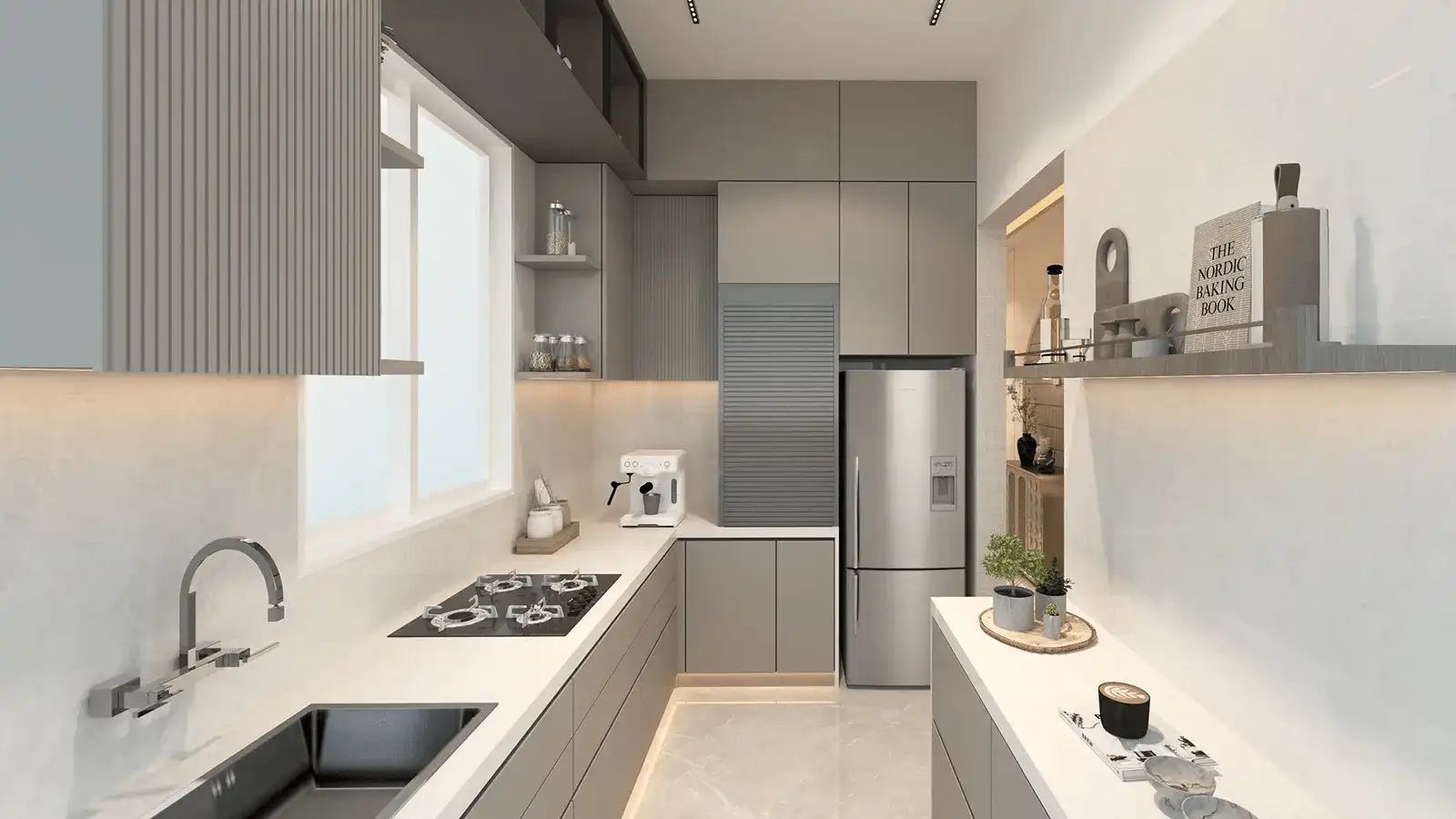 Modern modular kitchen design Sattva RTC X Roads Hyderabad